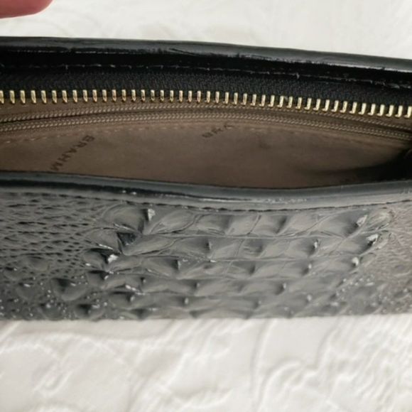 NWOT Brahmin Black Crocodile Shiny Leather Shoulder Bag - Picture 5 of 12